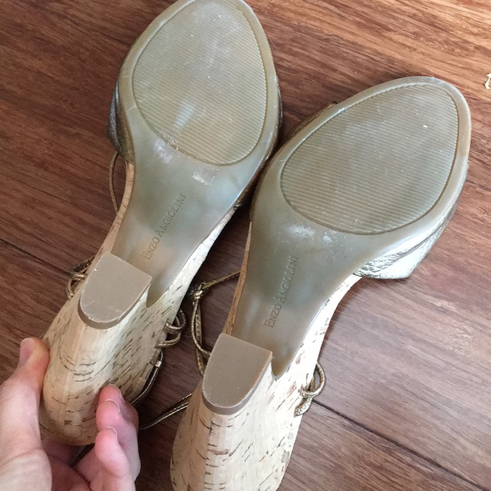 Bronze high heel Wedges sandals - Picture 8 of 8
